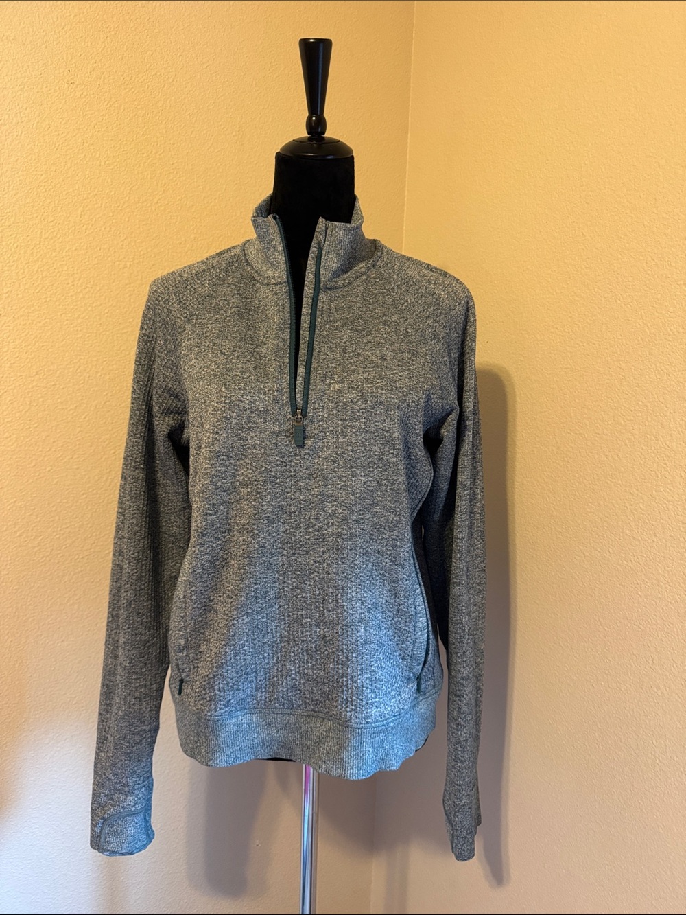 lululemon athletica Merino Engineered Warmth Green Quarter-Zip Sweatshirt
